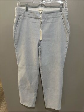 Max Studio Light Blue Pinstripe Cropped Jeans